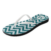 Aqua Blue Imitats Glitzer Monogram Badesandalen (Schrägansicht)