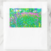 Aqua Blue Impressionistische Gartenanlage Landscha Rechteckiger Aufkleber (Tasche)