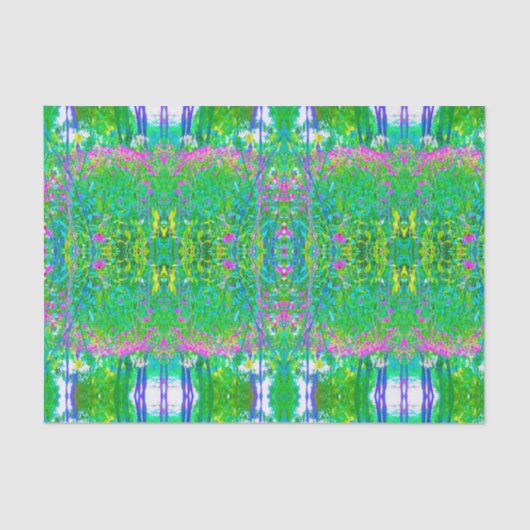 Aqua Blue Impressionistische Gartenanlage Landscha Seidenpapier (Vorderseite)