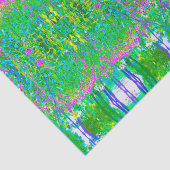 Aqua Blue Impressionistische Gartenanlage Landscha Seidenpapier (Ausschnitt)