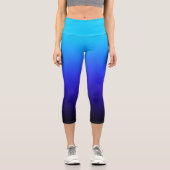 Aqua Blue Indigo und Black Ombre Capri Leggings (Vorderseite)