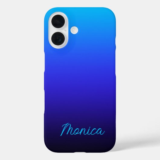 Aqua Blue Indigo und Black Ombre Case-Mate iPhone Hülle (Rückseite)