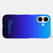 Aqua Blue Indigo und Black Ombre Case-Mate iPhone Hülle (Rückseite (Horizontal))
