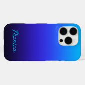 Aqua Blue Indigo und Black Ombre Case-Mate iPhone Hülle (Rückseite (Horizontal))