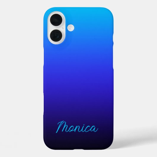 Aqua Blue Indigo und Black Ombre Case-Mate iPhone Hülle (Rückseite)