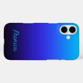 Aqua Blue Indigo und Black Ombre Case-Mate iPhone Hülle (Rückseite (Horizontal))