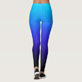 Aqua Blue Indigo und Black Ombre Leggings (Rückseite)