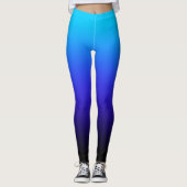 Aqua Blue Indigo und Black Ombre Leggings (Vorderseite)