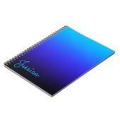 Aqua Blue Indigo und Black Ombre Notizblock (Linke Seite)