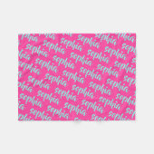 Aqua Blue individuelle Name Drehbuch fett heiß ros Fleecedecke (Vorderseite (Horizontal))