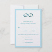 Aqua Blue Infinity Hand Clasp Wedding RSVP Card (Vorderseite)