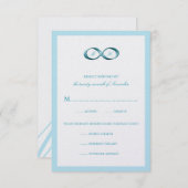 Aqua Blue Infinity Hand Clasp Wedding RSVP Card (Vorne/Hinten)