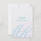 Aqua Blue Infinity Hand Clasp Wedding RSVP Card (Rückseite)
