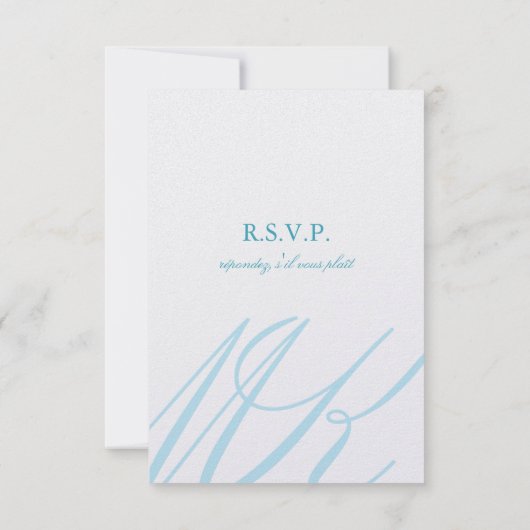 Aqua Blue Infinity Hand Clasp Wedding RSVP Card (Rückseite)