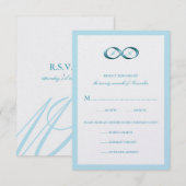 Aqua Blue Infinity Hand Clasp Wedding RSVP Card Karte (Vorne/Hinten)
