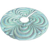 Aqua Blue Iridescent Design Polyester Weihnachtsbaumdecke (Schrägansicht)