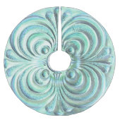 Aqua Blue Iridescent Design Polyester Weihnachtsbaumdecke (Vorderseite)