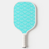 Aqua Blue Japans Wellenmuster Pickleball Schläger (Rückseite)