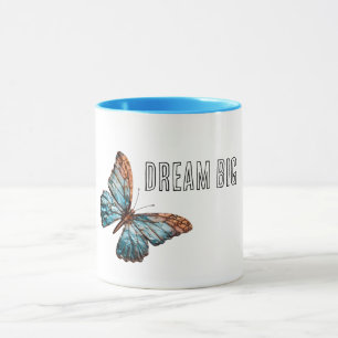Aqua Blue Kupfer Schmetterling Tasse