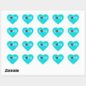 Aqua Blue LIEBE Herz Herz-Aufkleber (Blatt)