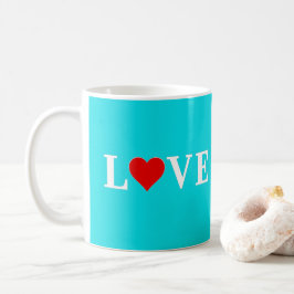 Aqua Blue LIEBE Herz Kaffeetasse