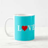 Aqua Blue LIEBE Herz Kaffeetasse (Links)