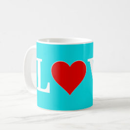 Aqua Blue LIEBE Moderne Kunst, Dichtung und Musik Kaffeetasse