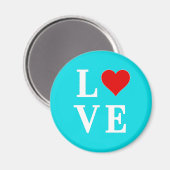 Aqua Blue LIEBE Moderne Kunst, Dichtung und Musik Magnet (Vorderseite/Rückseite)