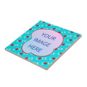 Aqua Blue LIEBE Moderner Chic Fliese (Seite)