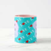 Aqua Blue LIEBE Tasse (Zentrum)
