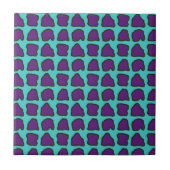 Aqua Blue Lila Giraffe Spots Muster Fliese (Vorderseite)