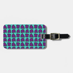 Aqua Blue Lila Giraffe Spots Muster Gepäckanhänger