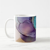 Aqua Blue Lila Gold Floral Kaffeetasse (Links)
