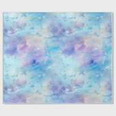 Aqua Blue Lila Ice Schnee Weihnachten Geschenkpapier (Flach)