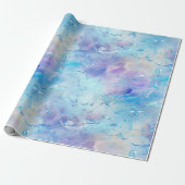 Aqua Blue Lila Ice Schnee Weihnachten Geschenkpapier (Ungerollt)