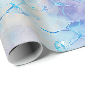 Aqua Blue Lila Ice Schnee Weihnachten Geschenkpapier (Rolleneckpunkt)