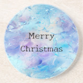 Aqua Blue Lila Ice Schnee Weihnachten Getränkeuntersetzer (Vorne)