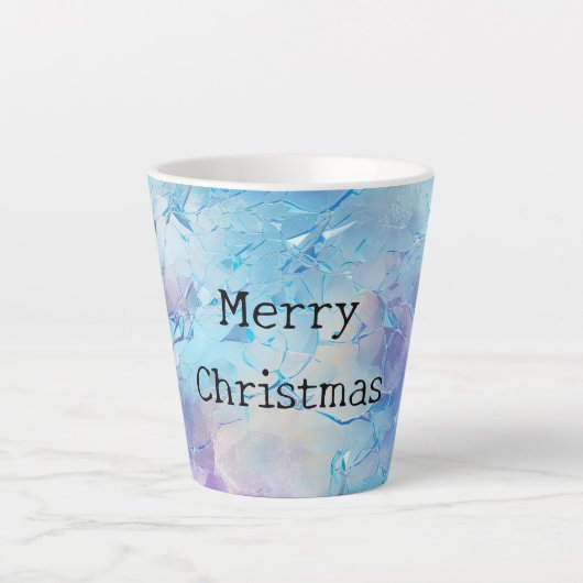 Aqua Blue Lila Ice Schnee Weihnachten Milchtasse (Vorderseite)