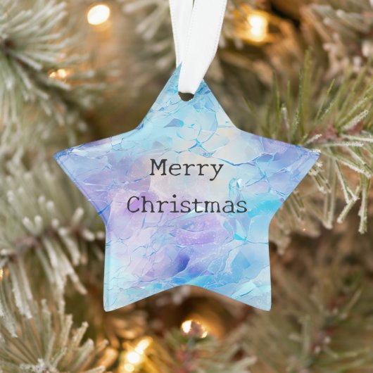 Aqua Blue Lila Ice Schnee Weihnachten Ornament (Baum)