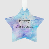 Aqua Blue Lila Ice Schnee Weihnachten Ornament (Vorderseite)