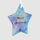 Aqua Blue Lila Ice Schnee Weihnachten Ornament (Vorderseite)
