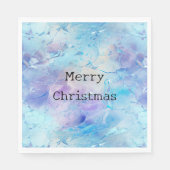 Aqua Blue Lila Ice Schnee Weihnachten Serviette (Vorderseite)