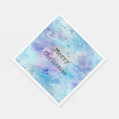 Aqua Blue Lila Ice Schnee Weihnachten Serviette (Ecke)