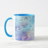 Aqua Blue Lila Ice Schnee Weihnachten Tasse (Links)
