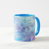 Aqua Blue Lila Ice Schnee Weihnachten Tasse (VorderseiteRechts)