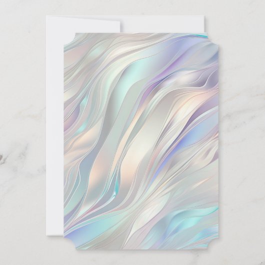 Aqua Blue Lila Pearl White Brautparty Einladung (Rückseite)