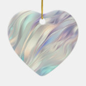 Aqua Blue Lila Pearl White Christmas Keramik Ornament (Hinten)