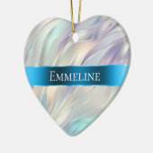 Aqua Blue Lila Pearl White Christmas Keramik Ornament (Links)