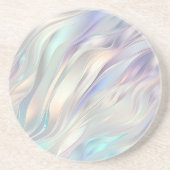 Aqua Blue Lila Pearl White Getränkeuntersetzer (Vorne)