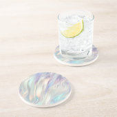 Aqua Blue Lila Pearl White Getränkeuntersetzer (Seite)